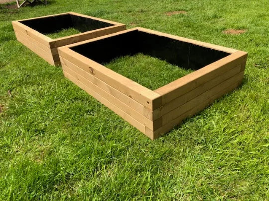 Raised Garden Wooden Bed - Natural Oak