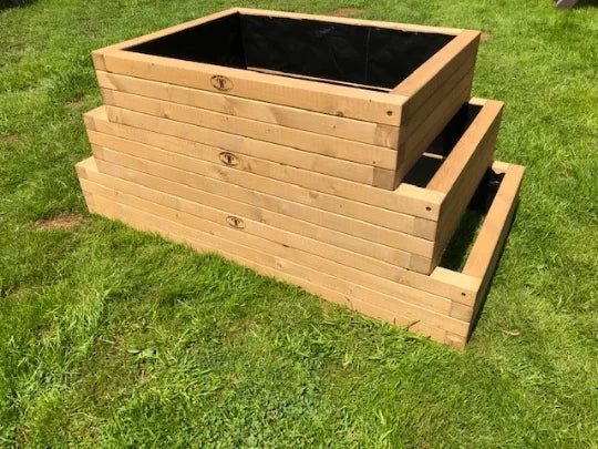 Raised Garden Wooden Bed - Natural Oak